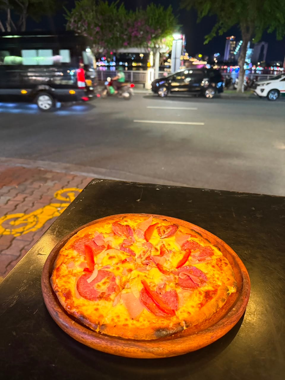 Pepperoni pizza at Bamboo 2 Bar Da Nang