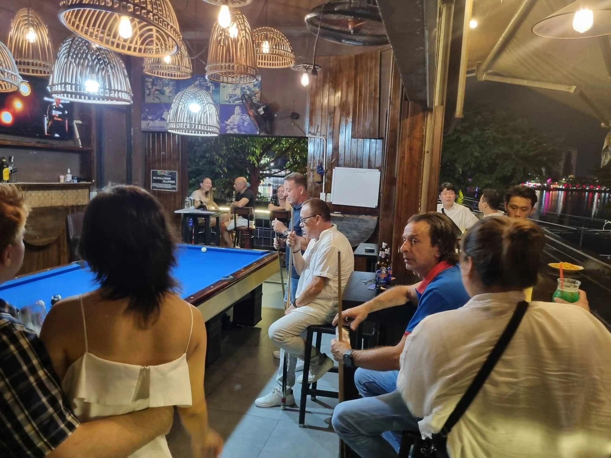 Pool table upstairs at Bamboo 2 Bar
